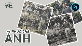 Phục chế ảnh cũ bằng phần mềm photoshop  BonART [upl. by Christean726]