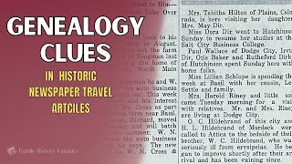 How to Find Genealogy Clues in Newspaper Travel Articles [upl. by Eznyl]