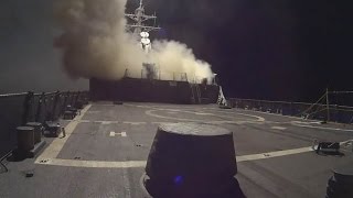 USS Arleigh Burke USS Philippine Sea Support Strikes Against ISIL [upl. by Derry222]