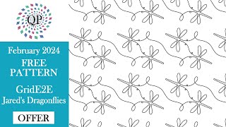 Free Quilting Pantograph for February 2024  Jareds Dragonflies [upl. by Dnama]