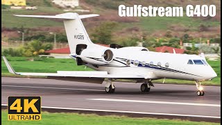 4K Gulfstream G400 H11025 Runway 25 Arrival Into St Kitts Airport  Caribbean [upl. by Merp]