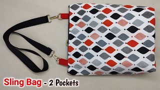 DIY Sling bag Easy Sewing Tutorial  Shoulder bag making at home  Crossbody bag sewing tutorial [upl. by Yclek]