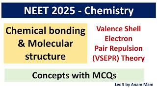 Chemical bonding amp Molecular structure  Valence Shell Electron Pair Repulsion VSEPR Theory  L 5 [upl. by Yenettirb]