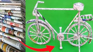 DiyOld newspaper make cycleWaste newspaper craft ideasBest out of wastewaste paper reuse hack [upl. by Wartow469]