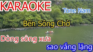 Karaoke Bến sông Chờ Tone Nam Beat Mới 2025 [upl. by Akyre]