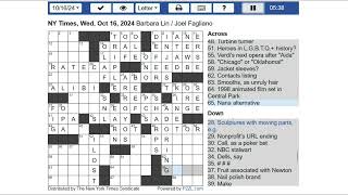 New York Times NYT Crossword Puzzle 09112024 Syn 10162024 [upl. by Rede]