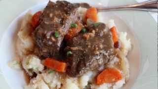 Beef Short Ribs quotSauerbratenquot  Braised Beef Short Ribs Recipe [upl. by Alvie]