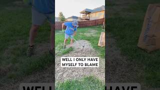 Mistakes were made you guys Fertilizer Herbicide LawnDad LawnRenovation Yardwork DIYlawncare [upl. by Allemrac469]