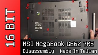 MSI MegaBook GE62 7RE MS16J9 Disassembly 拆解 [upl. by Fidela]