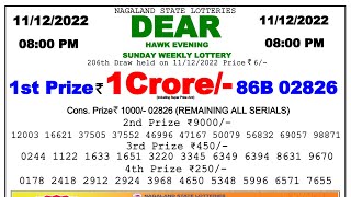 Dear Lottery Sambad 8pm today 111222 Nagaland State Lottery Result lotterysambad [upl. by Eicam624]