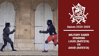 Military Saber sparring Louis Batesta vs David Batesta HEMA AMHE [upl. by Ailic]