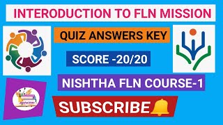 Introduction to FLN Mission Quiz Answers Nishtha FLN Course1 Nishthaquiz FLN dikshaquiz [upl. by Quartus]