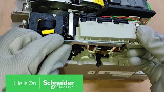 How to Remove Auxiliary Connection Plate of NS MCCB  Schneider Electric Support [upl. by Enobe]