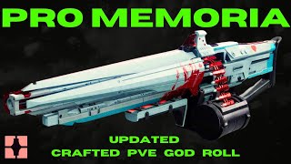 PRO MEMORIA REVIEW amp Updated PVE God Roll Crafting Guide  Strand Heavy Machine Gun  Destiny 2 [upl. by Jenelle445]