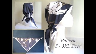 Sew doublelayer triangle chemo head scarf with lace for women [upl. by Ahsan]