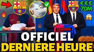 🚨OFFICIEL✅ BARCELONE VIENT DE PARALYSER LE MARCHÉ DES TRANSFERTS ENFIN ACTUALITÉS DE BARCELONE [upl. by Zendah]