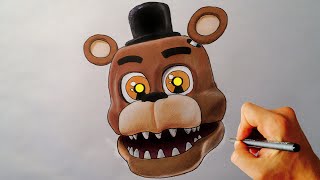 How to draw adventure Nightmare Freddy from FNaF World drawing lesson [upl. by Maddock]