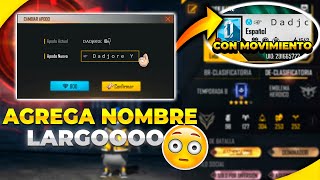 ✍COMO PONER NOMBRES LARGOS PARA FREE FIRE 2021 Actualización CON ESPACIO Y SÍMBOLOS PC ANDROID⚡ [upl. by Cthrine]