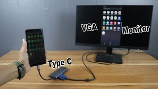 How to Connect Type C Display to VGA Monitor on Android Phone [upl. by Nojram]