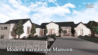 BLOXBURG Modern Farmhouse Mansion  NoGamepass  Speedbuild  Roblox Bloxburg [upl. by Garnette416]