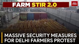 Delhi Fortifies Borders Ahead of Massive Farmers Protest 20 [upl. by Anneis]