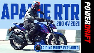 2021 TVS Apache RTR 200 4V  Riding modes and upgrades explained  PowerDrift [upl. by Broderick948]