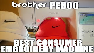 Embroidering a Hat  Brother PE800SE600 [upl. by Ahslek]