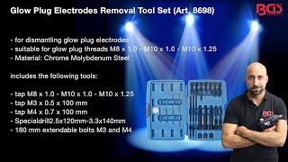 Tutorial Glow Plug Electrodes Removal Tool Set  M8M10 BGS 8698 [upl. by Waylon]