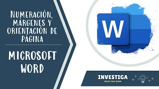 »NUMERACIÓN DE PÁGINAS en WORD  MÁRGENES Y ORIENTACIÓN DE PÁGINA« Formato a documentos 📑  Parte 2 [upl. by Marcin793]