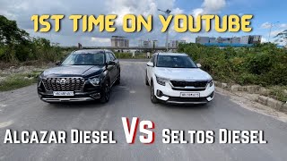 Hyundai Alcazar Vs Kia Seltos Drag Race  Unexpected Result 🙆‍♂️ [upl. by Ahsinet]