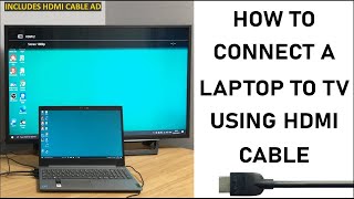 How To Connect Your Laptop To The TV Using HDMI Cable  2021 Update  WINDOWS 10  STEP BY STEP [upl. by Netsyrc]