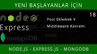 NodeJS  ExpressJS  MongoDB 18 Post Eklemek V  Middleware Kavramı [upl. by Aamsa]