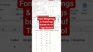 Font Wingdings amp Webdings Jenis font symbol excel shorts exceltutorial exceltips exceltricks [upl. by Rossi265]