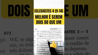 ECLESIASTES 4 914  MELHOR É SEREM DOIS DO QUE UM palavradedeus [upl. by Hekking216]