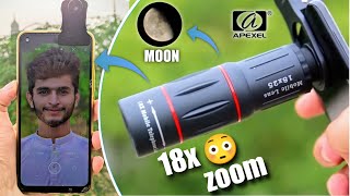 Apexel 18x zoom telescope lens for smartphones unboxing and detailed review  Best lens for mobile [upl. by Barraza666]