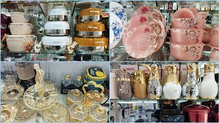 Crockery Wholesale MarketBranded CrockeryBone China CrockeryCrystal Crockery ShopCrockery Market [upl. by Etnohc]