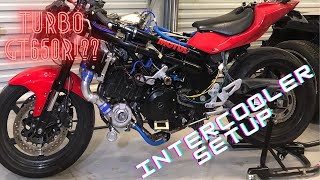 Turbo Hyosung GT650R  New Shed amp Intercooler Piping [upl. by Maximilianus]