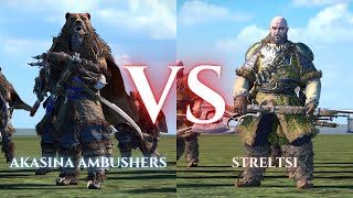 WARHAMMER III Total War  Akashina Ambushers VS Streltsi [upl. by Elyr]