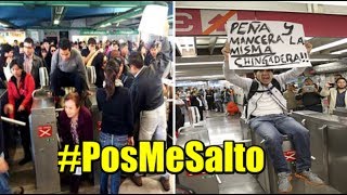 PosMeSalto  Se saltan el torniquete en rechazo al alza en el Metro en el DF [upl. by Aik673]