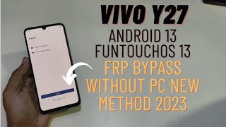 Vivo Y27 Frp Bypass Android 13 Latest Update New Method Without Pc [upl. by Ladew388]