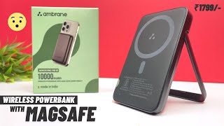 Ambrane Wireless Power Bank  10000 mAh with Magsafe  Ambrane Aerosync PB 10 Power Bank [upl. by Ahsait]