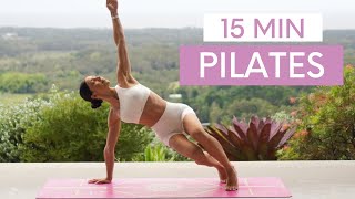 15 MIN EXPRESS PILATES WORKOUT  AtHome Mat Pilates No Equipment [upl. by Jed]