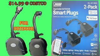 Smart Plug  Dual Outlet Outdoor Smart Plug  FEIT Electric  Costco  Outdoor light scheduler [upl. by Alik210]