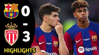 FC BARCELONA 03 MONACO  ALL GOALS  HIGHLIGHTS [upl. by Aita]