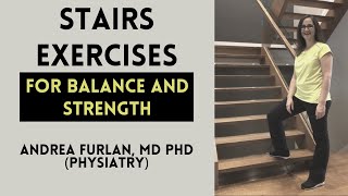 051 BALANCE and STRENGTH Exercises for SENIORS using a STAIRCASE at HOME [upl. by Milson]