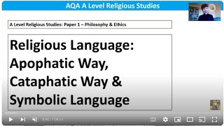 RELIGIOUS LANGUAGE VIA NEGATIVA VIA POSITIVA amp SYMBOL A LEVEL RELIGIOUS STUDIES [upl. by Aiahc]