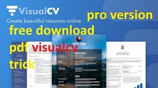 how to download free visualcv resume from visualcvcom [upl. by Nylak24]