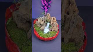 Mountain waterfall ⛰️  shorts trending viralvideo craft arts [upl. by Amalburga]