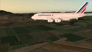 X Plane 10 Airbus A380 ILS Landing at Tontouta Nouméa [upl. by Tonina]