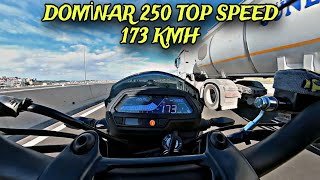 DOMİNAR 250 TOP SPEED 173 KMH  28500 KM KULLANICI YORUMU  TOP SPEED NASIL YAPILIR  motovlog [upl. by Scutt]